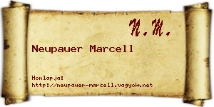 Neupauer Marcell névjegykártya
